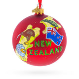 Glass Travel to New Zealand Glass Ball Christmas Ornament 4 Inches in Multi color Round