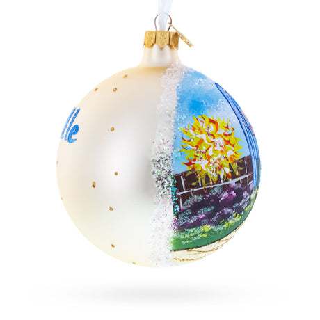 Chihuly Garden and Glass, Seattle, Washington, USA Glass Ball Christmas Ornament 4 InchesUkraine ,dimensions in inches: 4 x 4 x 4