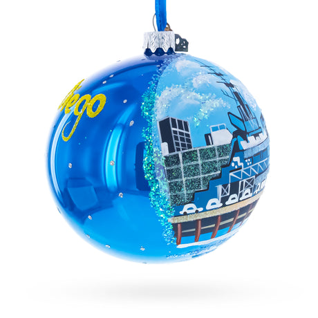 USS Midway Museum, San Diego, California, USA Glass Ball Christmas Ornament 4 InchesUkraine ,dimensions in inches: 4 x 4 x 4