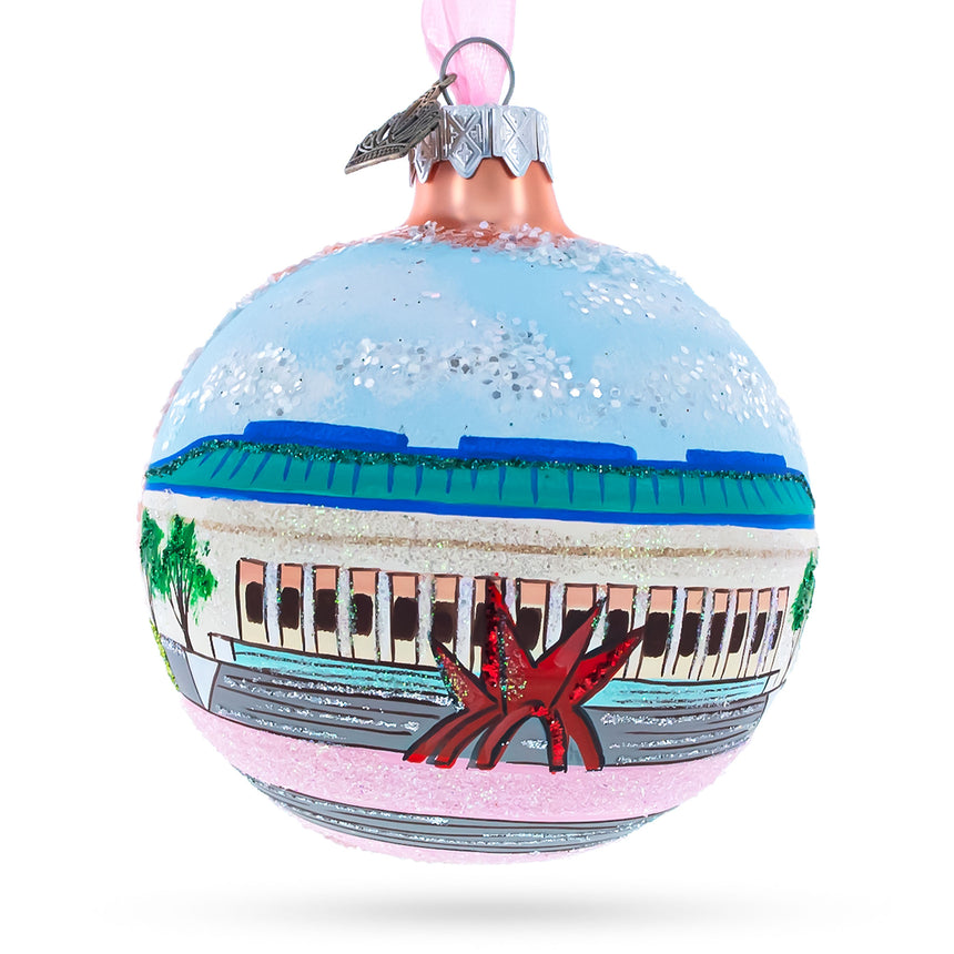 Glass Toledo Museum of Art, Toledo, Ohio, USA Glass Ball Christmas Ornament 3.25 Inches in Multi color Round