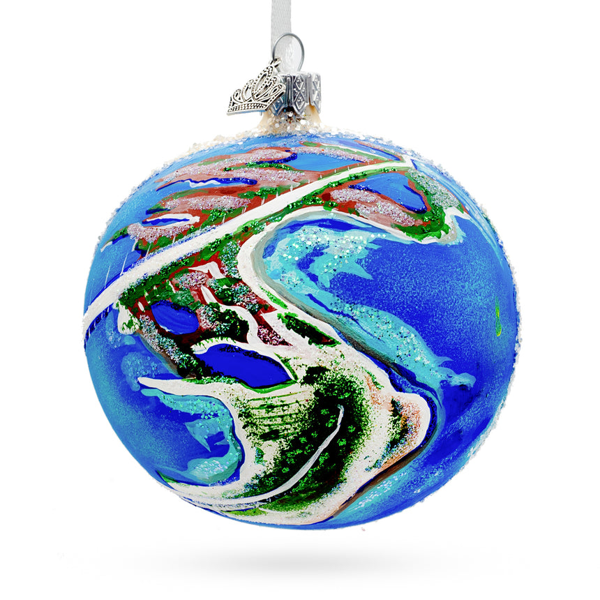 Glass Florida Keys, USA Glass Ball Christmas Ornament 4 Inches in Multi color Round