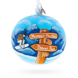 Glass Mammoth Mountain Ski Area, California, USA Glass Ball Christmas Ornament 4 Inches in Multi color Round