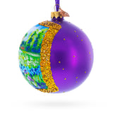 Iris Field Painting Glass Ball Christmas Ornament 4 InchesUkraine ,dimensions in inches: 4 x 4 x 4