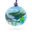 Glass Whistler Blackcomb Ski Resort, Canada Glass Ball Christmas Ornament 4 Inches in Multi color Round