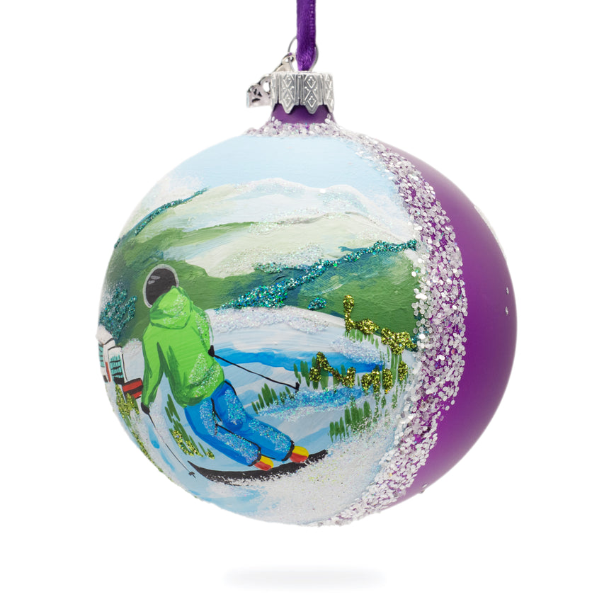 Whistler Blackcomb Ski Resort, Canada Glass Ball Christmas Ornament 4 InchesUkraine ,dimensions in inches: 4 x 4 x 4