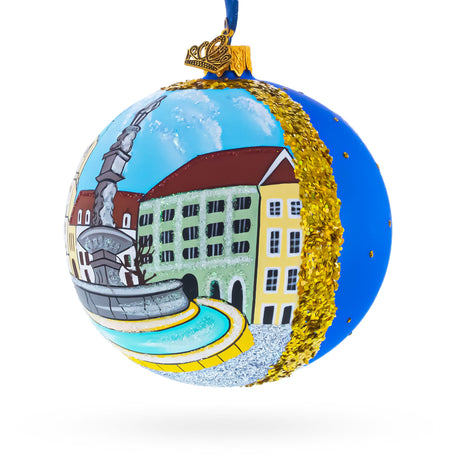 Old Town in Bratislava, Slovakia Glass Ball Christmas Ornament 4 InchesUkraine ,dimensions in inches: 4 x 4 x 4