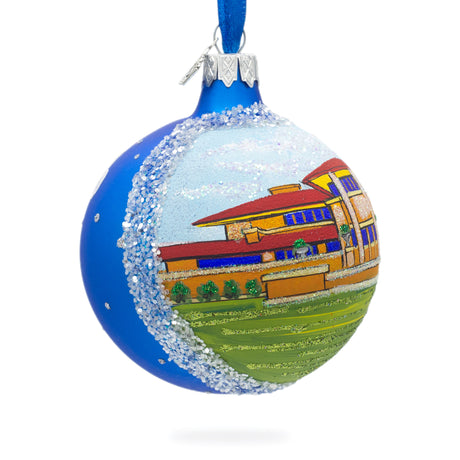 Frank Lloyd Wright's Martin House, Buffalo, New York, USA Glass Ball Christmas Ornament 3.25 InchesUkraine ,dimensions in inches: 3.25 x 3.25 x 3.25