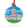 Glass Nebraska State Capitol,  Lincoln, Nebraska, USA Glass Ball Christmas Ornament 3.25 Inches in Multi color Round