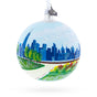 Glass Liberty State Park, Jersey City, New Jersey, USA Glass Ball Christmas Ornament 4 Inches in Multi color Round