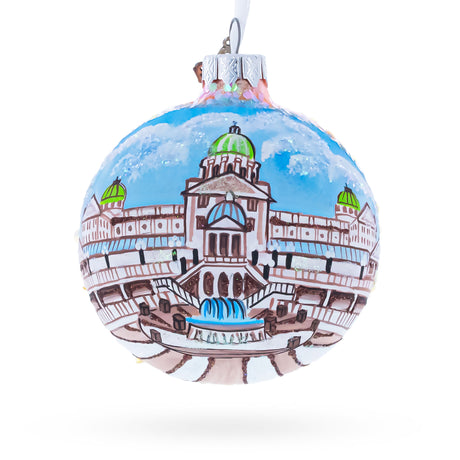 Glass Pennsylvania State Capitol, Harrisburg, Pennsylvania, USA Glass Ball Christmas Ornament 3.25 Inches in Multi color Round