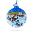 Glass The Couch in the Winter Village Glass Ball Christmas Ornament 3.25 Inches in Multi color Round