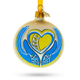 Glass Ukraine in my Heart Glass Ball Christmas Ornament 3.25 Inches in Multi color Round