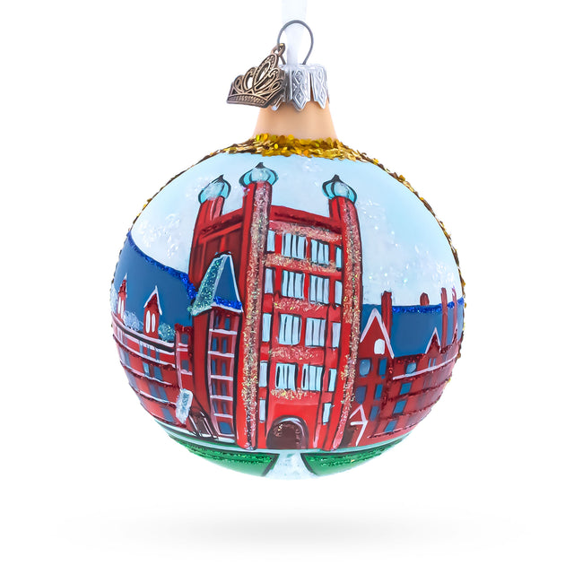 Glass Yale University, New Haven, Connecticut, USA Glass Ball Christmas Ornament 3.25 Inches in Multi color Round