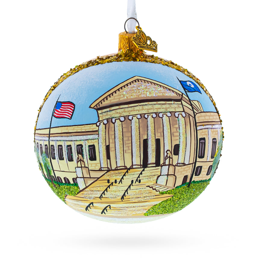 Glass Institute of Art, Minneapolis, Minnesota Glass Ball Christmas Ornament 4 Inches in Multi color Round