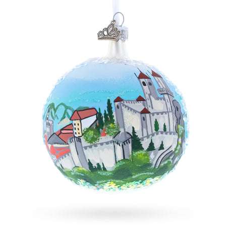 Glass San Marino Glass Ball Christmas Ornament 4 Inches in Multi color Round