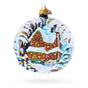 Glass Snow Covered Winter Village Glass Ball Christmas Ornament 4 Inches in Multi color Round