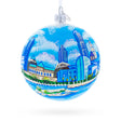 Glass Cityscape of Cleveland, Ohio Glass Ball Christmas Ornament in Multi color Round