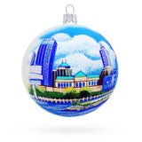 Glass Cityscape of Cleveland, Ohio Glass Ball Christmas Ornament in Multi color Round