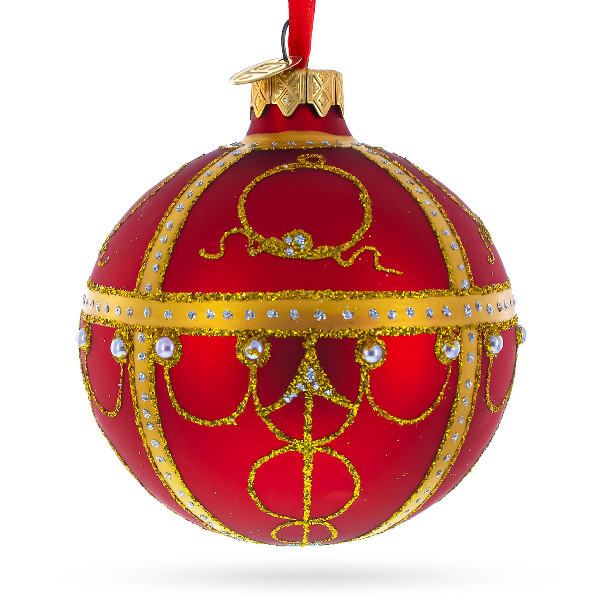 Captivating 1895 Rosebud Royal Egg Red - Blown Glass Ball Christmas Or ...