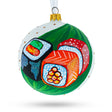 Glass Sushi Lover Glass Ball Christmas Ornament 4 Inches in Green color Round