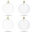 Glass Set of 4 Clear Glass Ball Christmas Ornaments DIY Craft 4 Inches in Clear color Round