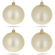 Glass Set of 4 Beige Glass Ball Christmas Ornaments 4 Inches in Beige color Round