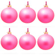 Glass Set of 6 Solid Pink Glass Ball Christmas Ornaments 3.25 Inches in Pink color Round