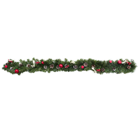 Ukrainian Christmas Garland w. Straw Bows, Apples & Pine Cones 59 InchesUkraine ,dimensions in inches: 59 x 59 x