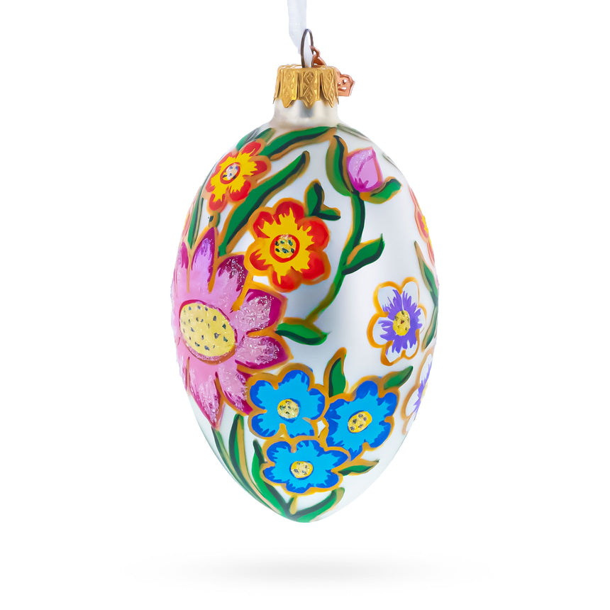 Buy Christmas Ornaments Glass Egg Flowers by BestPysanky Online Gift Ship