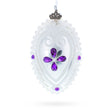 Glass Purple Drops Glass Egg Christmas Ornament 4 Inches in White color Oval