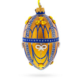 Glass Golden Jewels Glass Egg Ornament 4 Inches in Gold color Oval