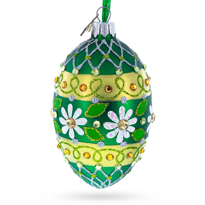 Buy Christmas Ornaments Glass Egg Flowers by BestPysanky Online Gift Ship