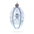 Glass Diamonds on Silver Glass Egg Ornament 4 Inches in Silver color Oval