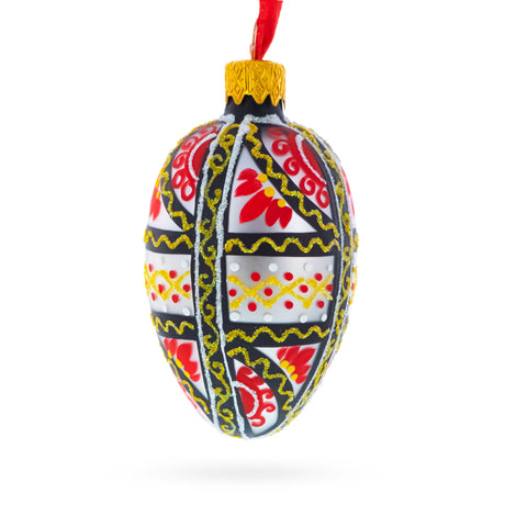 Buy Christmas Ornaments Glass Egg Geometrical by BestPysanky Online Gift Ship