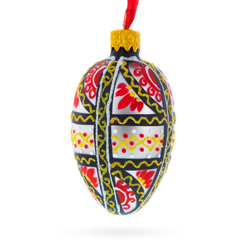 Buy Christmas Ornaments Glass Egg Geometrical by BestPysanky Online Gift Ship