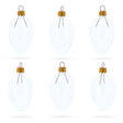 Glass Set of 6 Clear Mini Glass Egg Ornaments 2.9 Inches in Clear color Oval