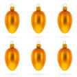 Glass Set of 6 Matte Gold Mini Glass Egg Ornaments 2.9 Inches in Gold color Oval