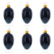 Glass Set of 6 Black Mini Glass Egg Ornaments 2.9 Inches in Black color Oval