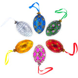 Bejeweled Trellis on Pink Glass Egg Christmas Ornament 4 InchesUkraine ,dimensions in inches: 4 x 2.4 x 2.77