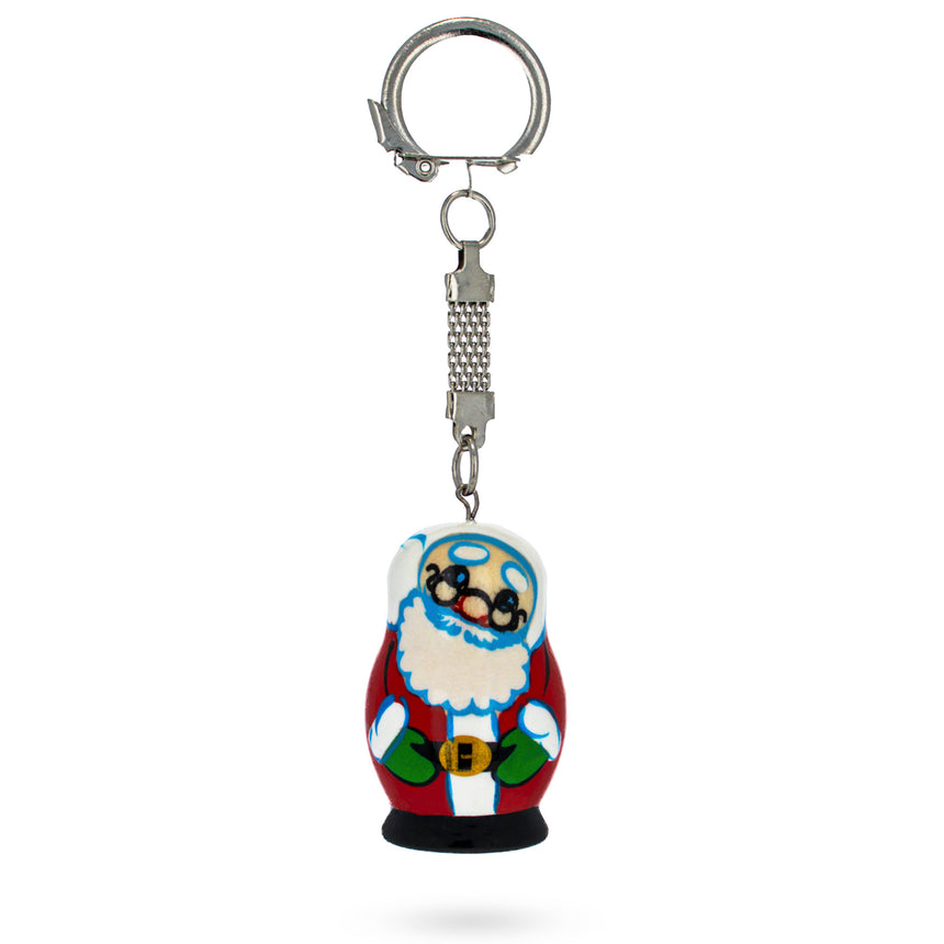 Wood Santa Wooden Key Chain in Multi color