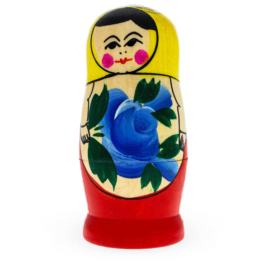 BestPysanky online gift shop sells traditional stackable matryoshka stacking toy babushka Russian authentic for kids little Christmas nested matreshka wood hand painted collectible figurine figure statuette floral flowers semenov