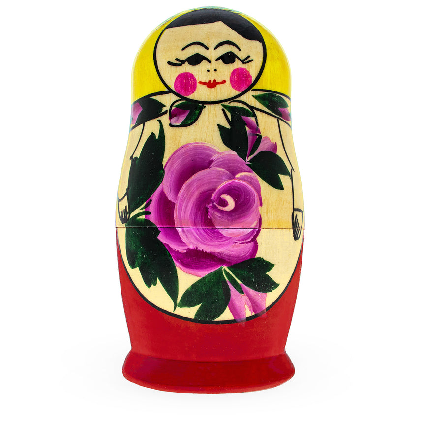 BestPysanky online gift shop sells traditional stackable matryoshka stacking toy babushka Russian authentic for kids little Christmas nested matreshka wood hand painted collectible figurine figure statuette floral flowers semenov