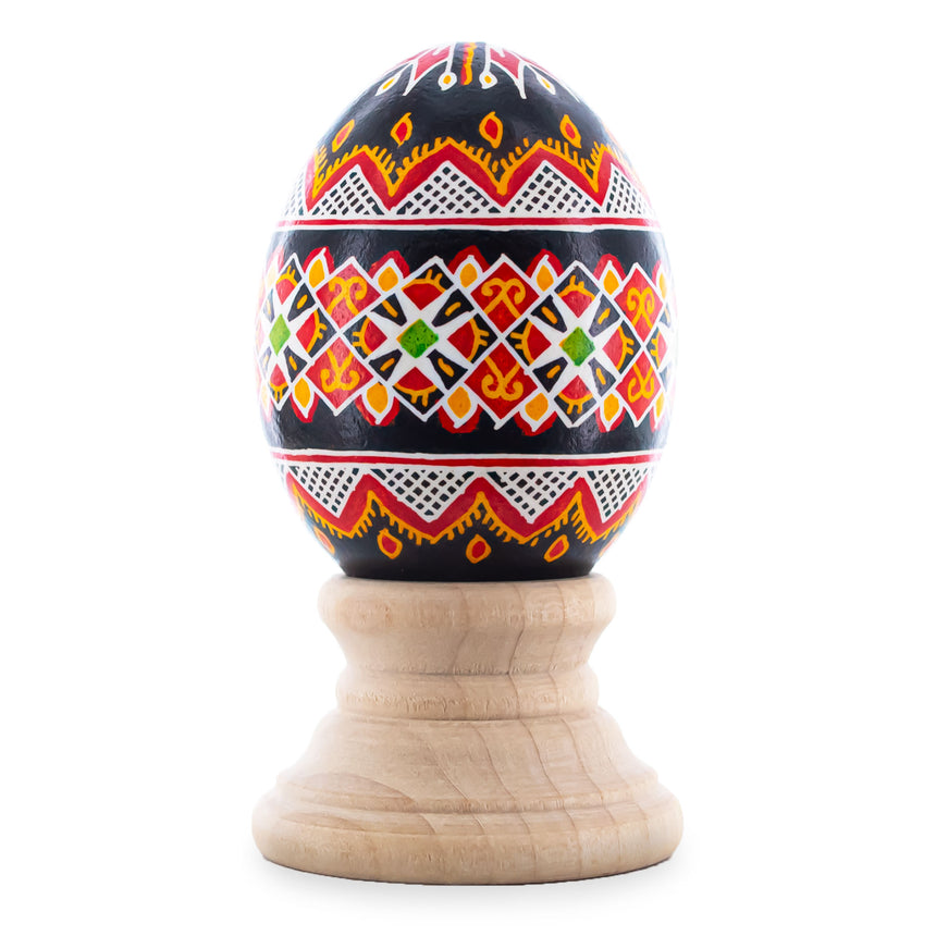 Eggshell Authentic Blown Real Eggshell Ukrainian Easter Egg Pysanka in Red color Oval