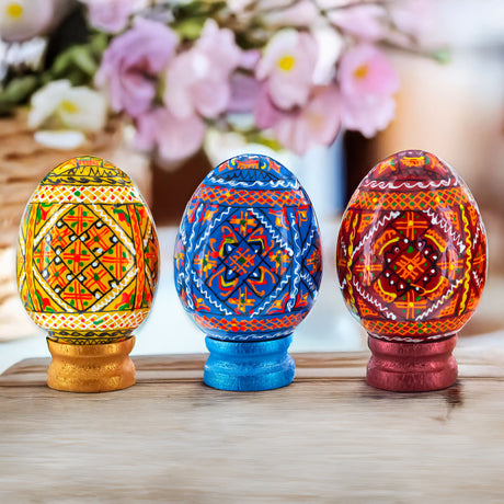 Buy Easter Eggs Wooden Set of 3+ by BestPysanky Online Gift Ship