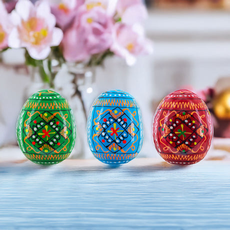 Buy Easter Eggs Wooden Set of 3+ by BestPysanky Online Gift Ship