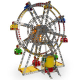 Metal Rotating Motorized with LED Lights Metal Ferris Wheel Model Kit (954 Pieces) 14 Inches in Multi color Round