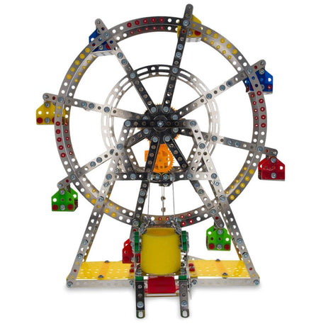 Rotating Motorized with LED Lights Metal Ferris Wheel Model Kit (954 Pieces) 14 Inches ,dimensions in inches: 14 x  x