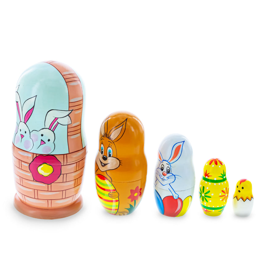 BestPysanky online gift shop sells animals stackable matryoshka stacking toy babushka Russian authentic for kids little Christmas nested matreshka wood hand painted collectible figurine figure statuette