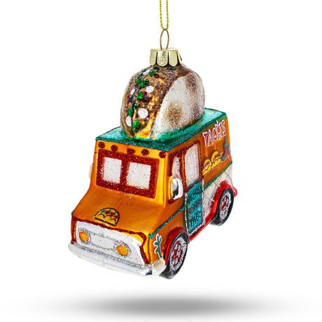 Glass Taco Truck Blown Glass Christmas Ornament in Multi color