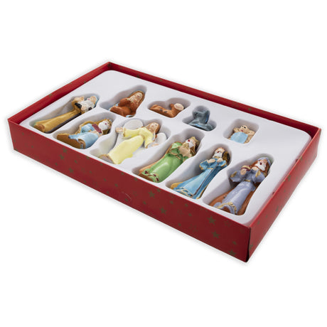 Set of 10 Miniature Nativity Scene Gift Set Figurines ,dimensions in inches: 2.5 x  x